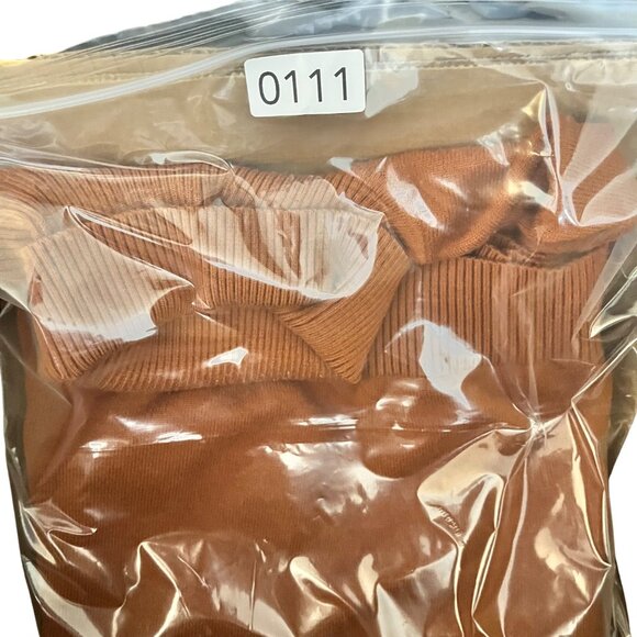 Mens Rust Orange Turtleneck Sweater Ribbed Cuffs & Hem Soft Knit Size M - Picture 11 of 11